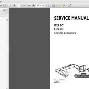 New Holland Crawler Excavator E215C, E245C Service Repair Manual  (47399290A) New Holland Excavator - PDF Download