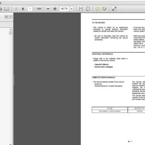 New Holland Crawler Excavator E230C SR Service Repair Manual (47426609A) - NH Excavator E230C SR - PDF Download