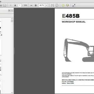 New Holland Crawler Excavator E485B Workshop Manual 87475986A - PDF DOWNLOAD