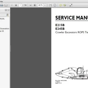 New Holland Crawler Excavators E215B, E245B Service Repair Manual (84392396A_A4) - NH E215B, E245B - PDF Download