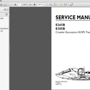 New Holland Crawler Excavators E265B, E305B Service Repair Manual (84392423A_A4) - NH - PDF Download
