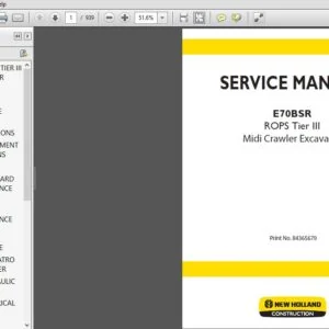 New Holland Crawler Excavators E70BSR Service Repair Manual (84365679) -  NH Crawler Excavators E70BSR - PDF Download
