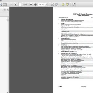 New Holland Crawler Excavators E805 Tier 3 Service Repair Manual (84366526_A4) - NH E805 Tier 3 - PDF Download