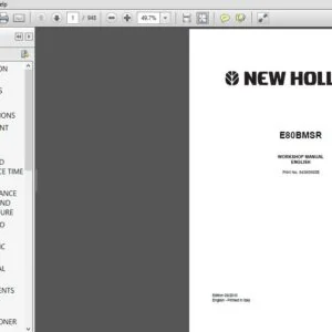 New Holland Crawler Excavators E80BMSR Tier 3 Service Repair Manual (84365680B) - NH E80BMSR  - PDF Download