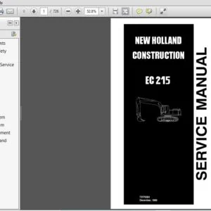 New Holland Crawler Excavators EC215 Service Repair Manual (73179384) - NH - PDF Download