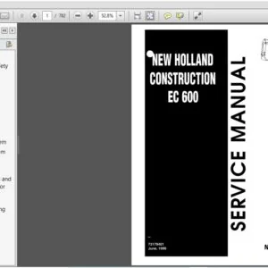 New Holland Crawler Excavators EC600 Service Repair Manual (73179401) - NH - PDF Download