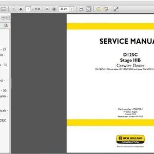 New Holland D125C Stage IIIB Crawler Dozer Service Repair Manual  (47907874) - NH D125C Stage IIIB - PDF Download