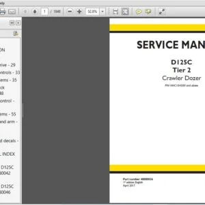 New Holland D125C Tier 2 Crawler Dozer Service Repair Manual (48080036) - PDF Download