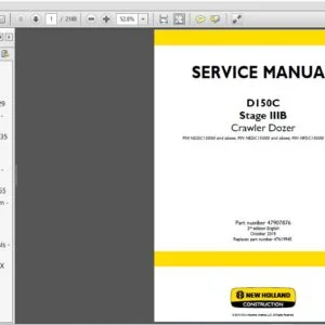 New Holland D150C Stage IIIB Crawler Dozer Service Repair Manual  (47907876) - NH D150C Stage IIIB - PDF Download
