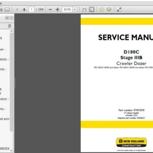 New Holland D180C Stage IIIB Crawler Dozer Service Repair Manual (47907878) - NH D180C Stage IIIB - PDF Download