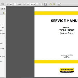 New Holland D180C TIER2 TIER3 Crawler Dozer Service Repair Manual (48037327) - NH D180C TIER2 TIER3 - PDF Download