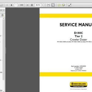 New Holland D180C Tier 2 Crawler Dozer Service Repair Manual (47907879) - NH D180C Tier 2 Dozer - PDF Download