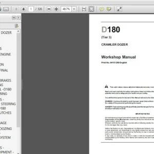 New Holland D180(Tier 3) Crawler Dozer Service Workshop Manual (84151290) - PDF Download