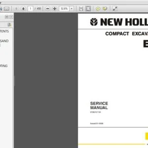 New Holland E15 Hydraulic Excavator Service Shop Manual (87360157) New Holland E15 - PDF Download