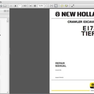New Holland E175B Crawler Excavator Tier 3 Service Repair Manual - PDF DOWNLOAD