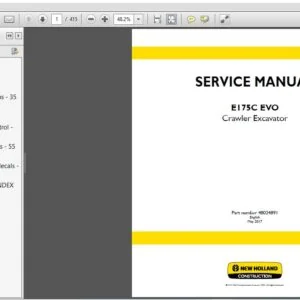 New Holland E175C EVO Crawler Excavator Service Repair Manual (48024891) - PDF Download