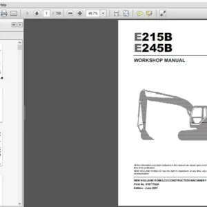 New Holland E215B E245B Workshop Manual 87677762A - PDF DOWNLOAD