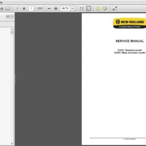 New Holland E215C Standard Model E245C Mass Excavator Model Service Manual 71114552 - PDF DOWNLOAD