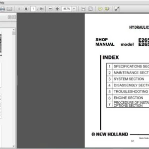 New Holland E265B E265BLC Hydraulic Excavator Shop Manual 87731199 - PDF DOWNLOAD