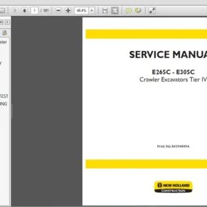 New Holland E265C E305C Crawler Excavators Tier IV Service Repair Manual (84394849A) - PDF Download