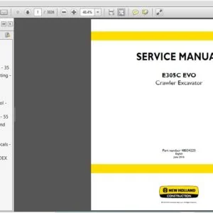 New Holland E305C EVO Crawler Excavator Service Repair Manual (48034225) - New Holland E305C EVO - PDF Download