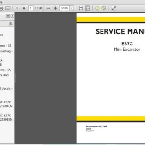 New Holland E37 Mini Excavator Service Manual 48127448 - PDF DOWNLOAD