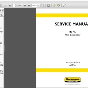 New Holland E37C Mini Excavator 48127426 Service Manual - PDF DOWNLOAD