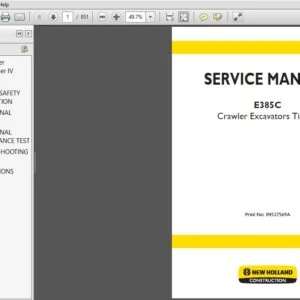 New Holland E385C Tier IV Crawler Excavators Service Manual (84527569A_A4) NH E385C - PDF Download