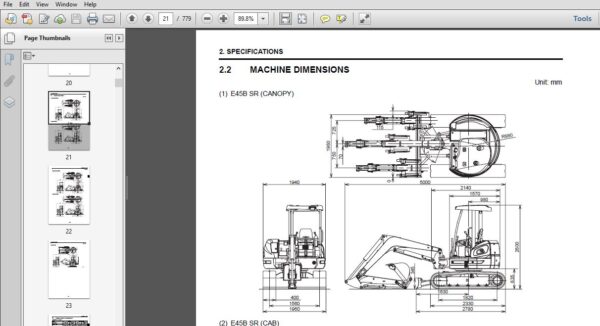 New Holland E45B SR E50B SR E55B Mini Excavators Service Manual ...