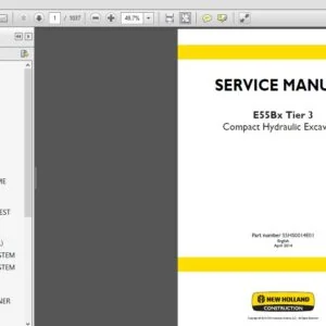 New Holland E55BX Tier 3  Compact Hydraulic Excavator SERVICE MANUAL S5HS0014E01 - PDF DOWNLOAD