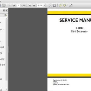 New Holland E60C Mini Excavator Service Manual 51452135 - PDF DOWNLOAD