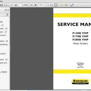 New Holland F140B VHP F170B VHP F200B VHP Motor Graders Service Repair Manual (48050427D) - PDF DOWNLOAD