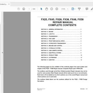 New Holland FX25, FX28, FX38, FX45, FX48, FX58 Service Repair Manual 87051240 - PDF DOWNLOAD