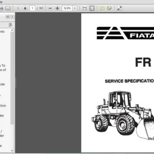 New Holland Fiat Allis FR180 Wheel Loader Service Specification Manual (75314899) - NH FR180 - PDF Download
