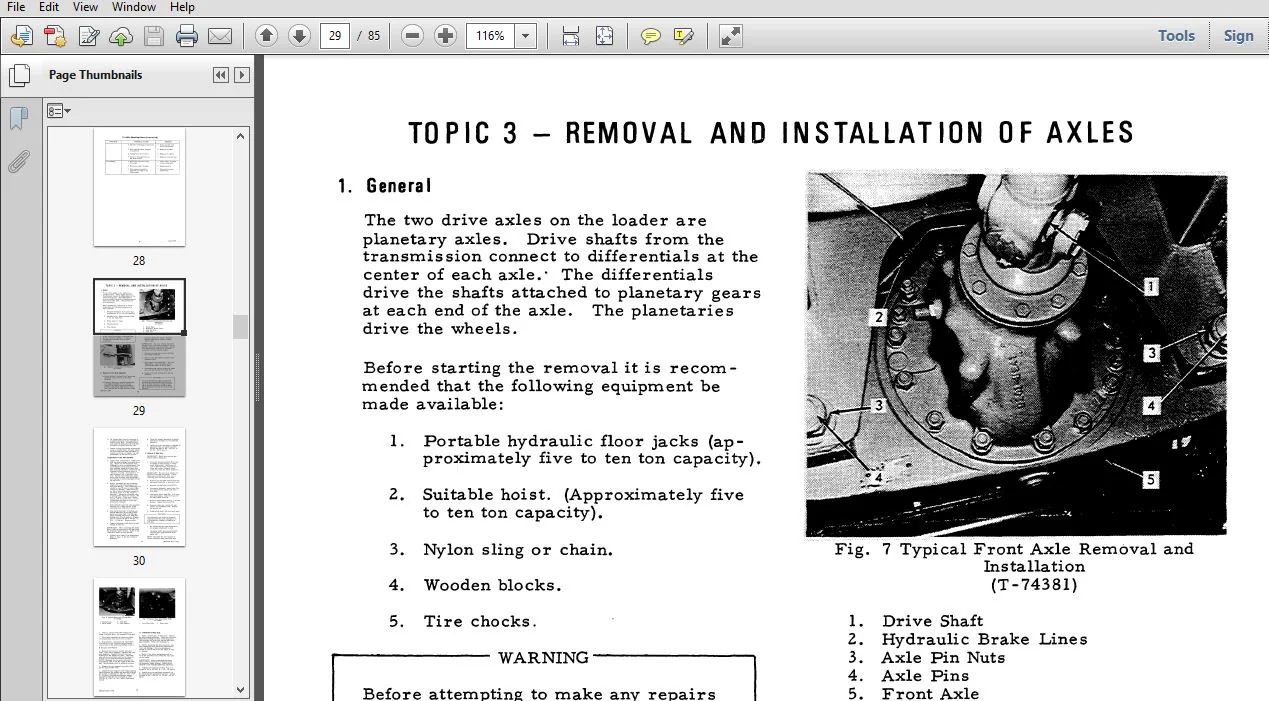 New Holland FiatAllis 545,545H,545B,605B,645,645B,745,745H,745B,745HB Wheel Loaders Axles Service Manual - PDF Download - Image 4