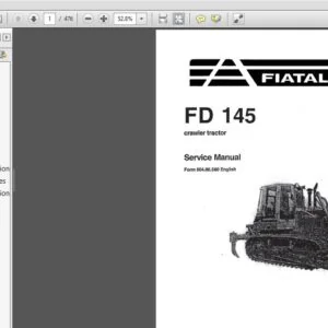 New Holland FiatAllis FD145 Crawler Tractor-Dozer Service Repair Manual (60406580) - PDF Download