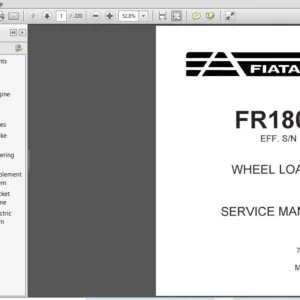 New Holland Fiatallis Wheel Loader FR180-2 Service Repair Manual (75314937) - NH - PDF Download