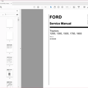 New Holland Ford 1200,1300,1500,1700,1900 Tractor Service Manual - PDF DOWNLOAD
