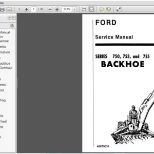 New Holland Ford Series 750, 753 and 755 Backhoe Service Manual (40075031) - PDF Download