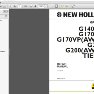 New Holland G140VP , G170VP , G170VP(AWD) , G200 , G200(AWD) TIER 3 GRADER Service Repair Manual - PDF DOWNLOAD