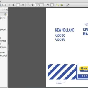 New Holland G5030 G5035 Zero Turn Mower Service Repair Manual (84218042) - NH G5030 G5035 - PDF Download