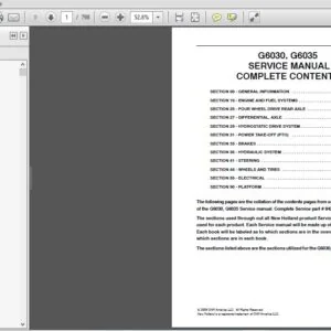 New Holland G6030 G6035 Commercial Mower Service Repair Manual (84203602) - NH G6030 G6035 - PDF Download