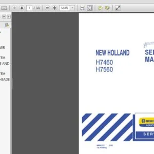 New Holland H7460 H7560 Discbine Disc Mower Conditoner Service Repair Manual (84207371) - NH - PDF Download
