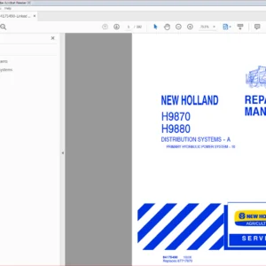 New Holland H9870, H9880 Service Repair Manual - PDF DOWNLOAD