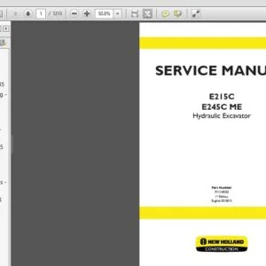 New Holland Hydraulic Excavator E215C, E245C ME Service Manual 71114552 - PDF DOWNLOAD