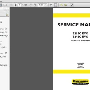 New Holland Hydraulic Excavator E215C EVO, E245C EVO Service Manual 48024961 - PDF DOWNLOAD
