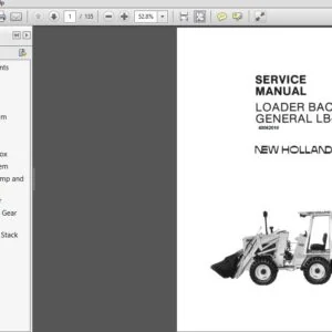 New Holland Loader Backhoe LB620 Service Manual 40062010 - PDF DOWNLOAD
