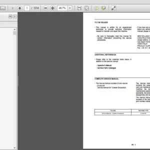 New Holland Midi Excavator E140CSR Service Manual 47381457A - PDF DOWNLOAD