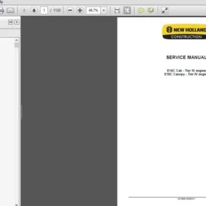 New Holland Mini Excavator E18C Service Manual 48139696 - PDF DOWNLOAD