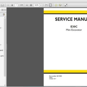 New Holland Mini Excavator E30C Service Repair Manual (48175005) - New Holland Mini Excavator E30C - PDF Download